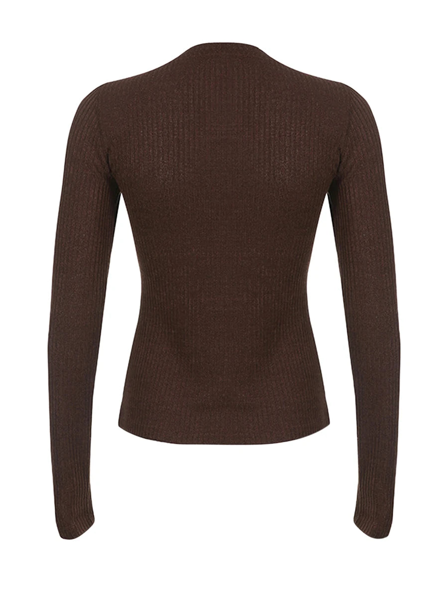 Women Button Front Knit Tops Long Sleeve Lace Patchwork Slim Fit Sweater Fall Fairy Grunge Gothic Y2K Clothes