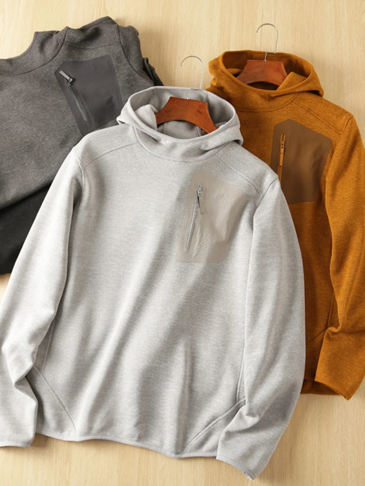 ionic Technology Fce Hoodie Sweatirt Men's Spring Autumn Spor Casual Wear Straight Leg  Color Hong Da
