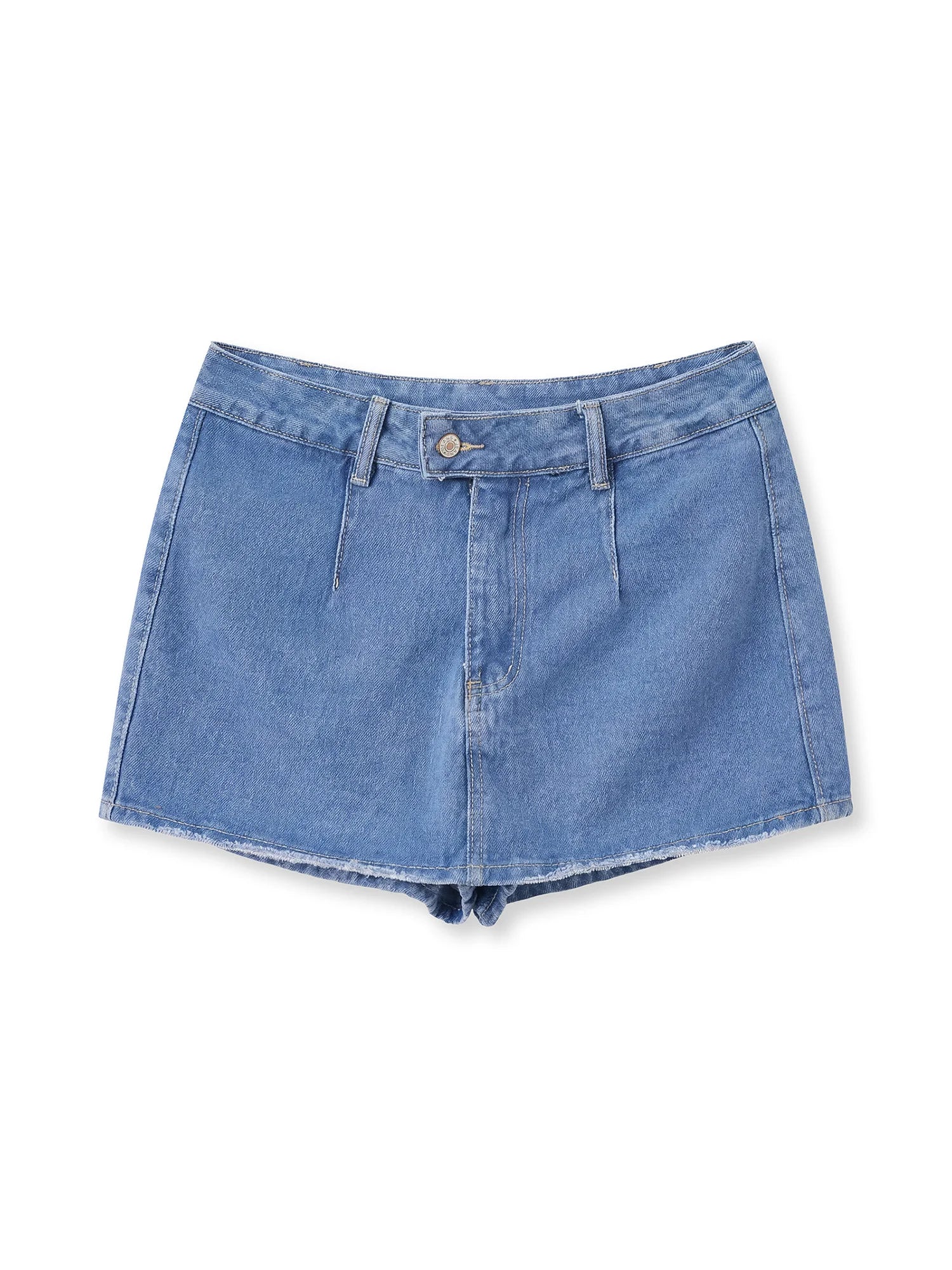 Stylish High Waist Denim Skirt Vintage Washed Button Front A-line Midi Jean Skirts for Casual Outings and Events