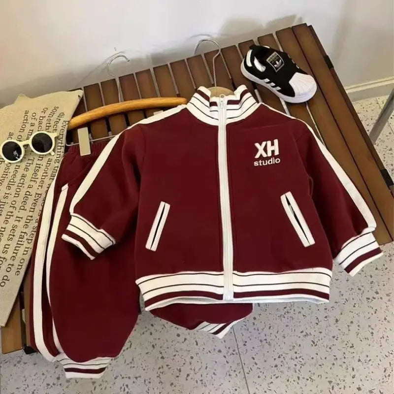 2026 New Kids 2-Piece Tracksuit Set Baby Outfit Casual Letter Print Sports Suit for Boys Girls Spring Autumn Fashion Clothes3-14
