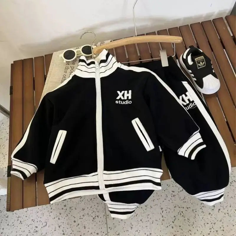2026 New Kids 2-Piece Tracksuit Set Baby Outfit Casual Letter Print Sports Suit for Boys Girls Spring Autumn Fashion Clothes3-14