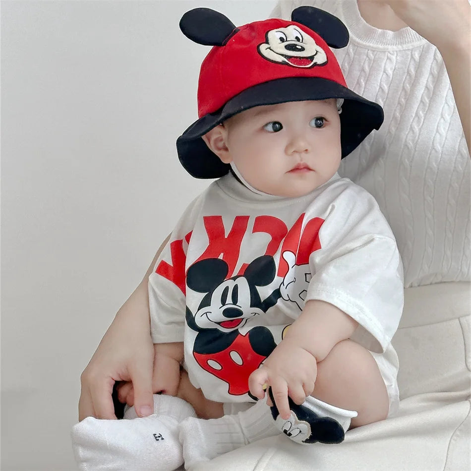 Disney Mickey Mouse Donald Duck Rompers Summer Toddler Cotton Soft Cartoon Jumpsuit Newborn Daisy Bodysuits for Baby Girls Boys