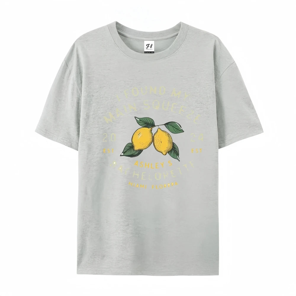 Simple Pure Cotton Washed T-shirt Unique Graphic Tee Pattern Daily Clothes Versatile Unisex Short-sleeve