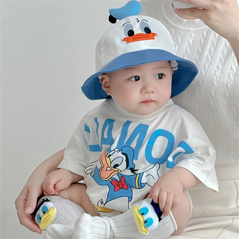 Disney Mickey Mouse Donald Duck Rompers Summer Toddler Cotton Soft Cartoon Jumpsuit Newborn Daisy Bodysuits for Baby Girls Boys