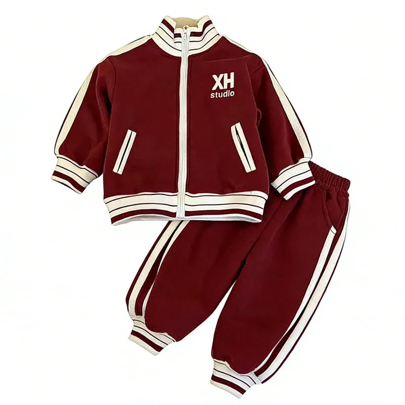 2026 New Kids 2-Piece Tracksuit Set Baby Outfit Casual Letter Print Sports Suit for Boys Girls Spring Autumn Fashion Clothes3-14