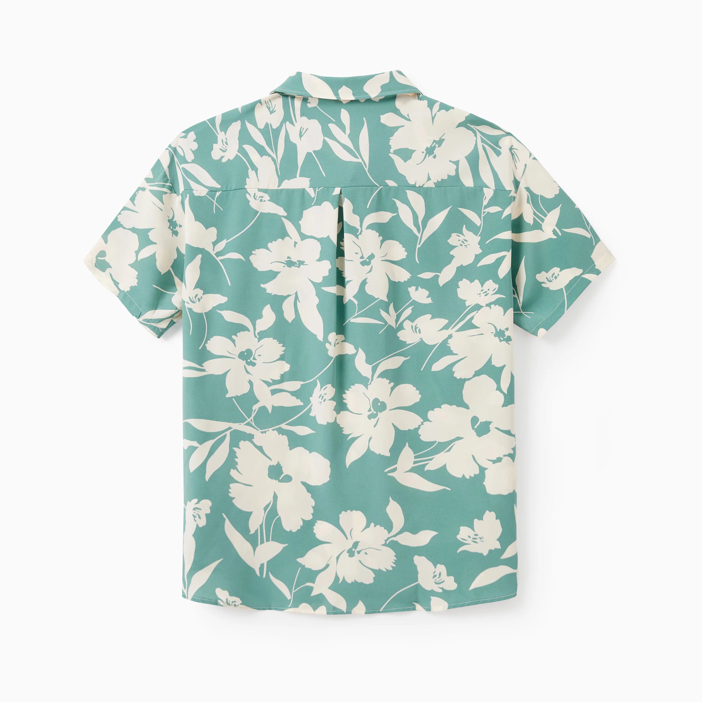 PatPat Leaf Print Green Short Sleeve  Men Shirt