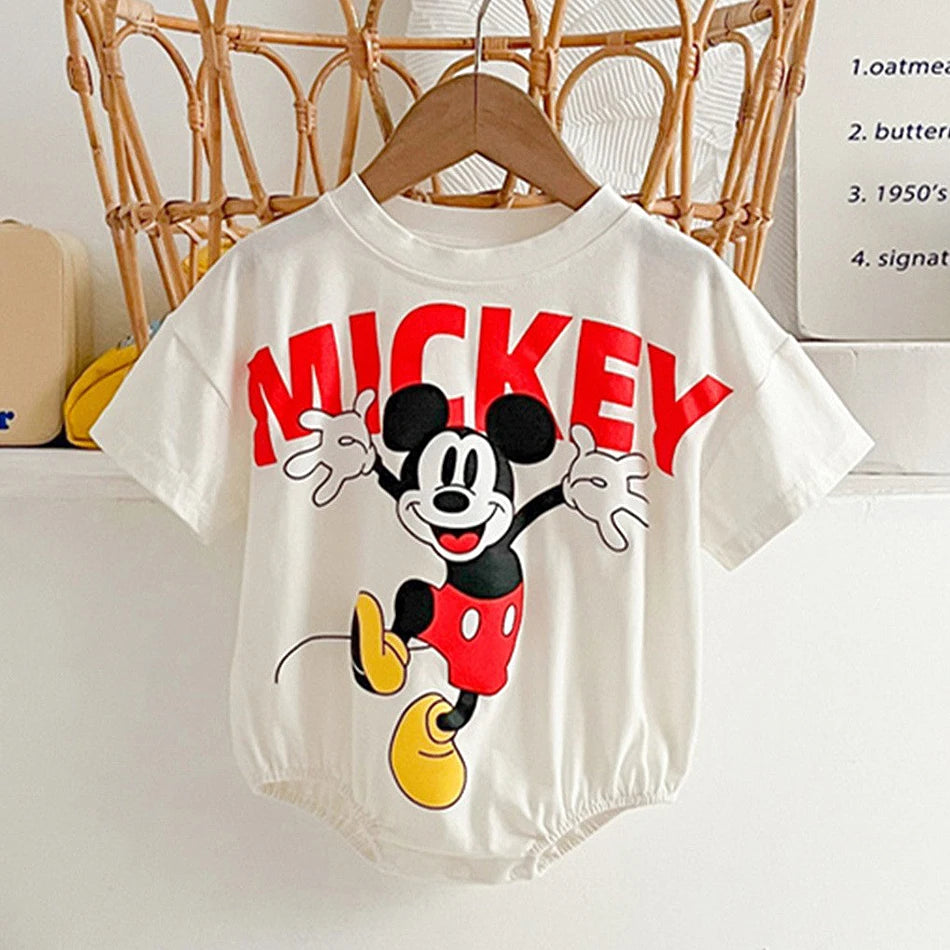Disney Mickey Mouse Donald Duck Rompers Summer Toddler Cotton Soft Cartoon Jumpsuit Newborn Daisy Bodysuits for Baby Girls Boys