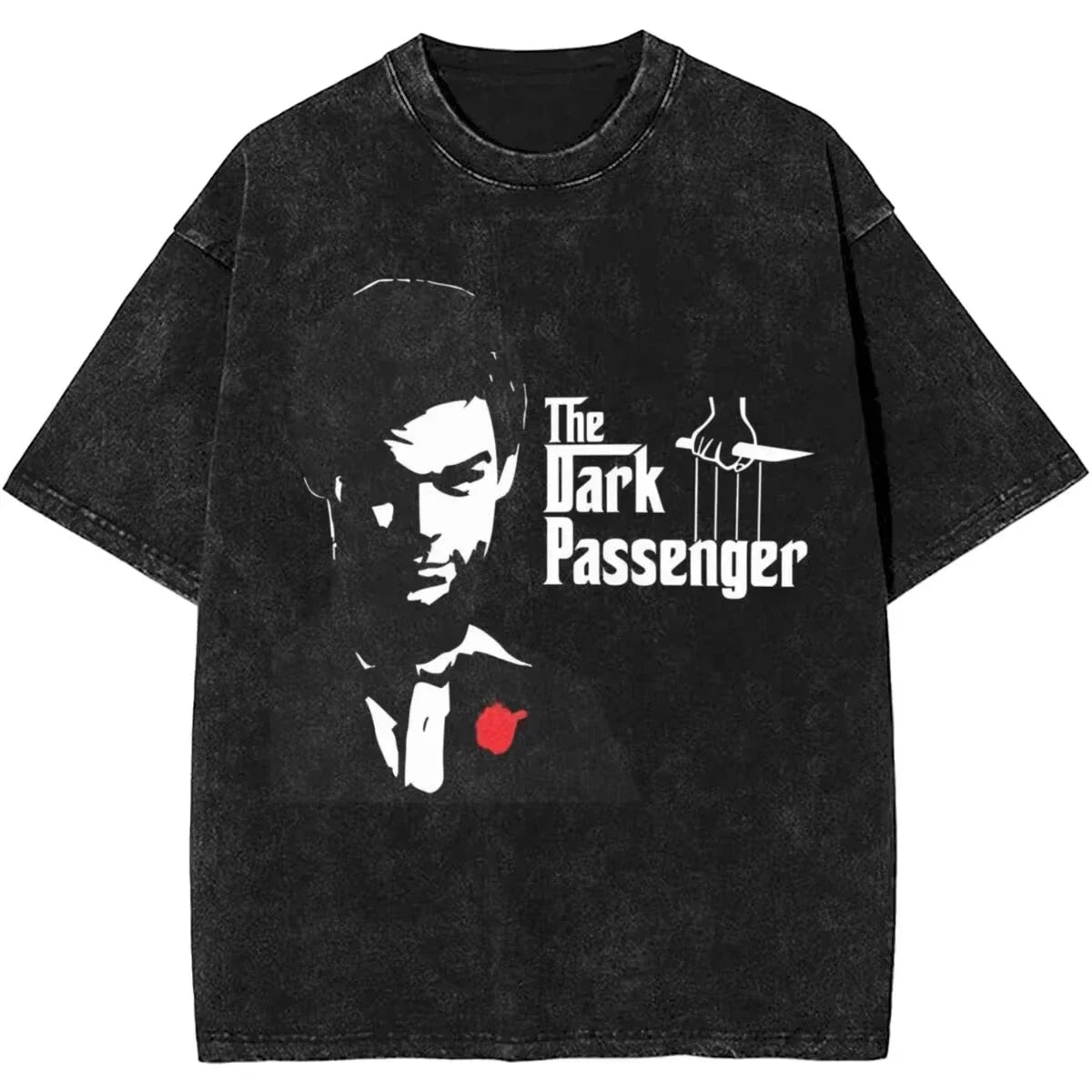 Mens T-Shirt Camisetas Short Sleeved Round Neck Y2k Tshirt New Dexter Morgan Edition Middle Finger Retro Trendy Vintage Washed