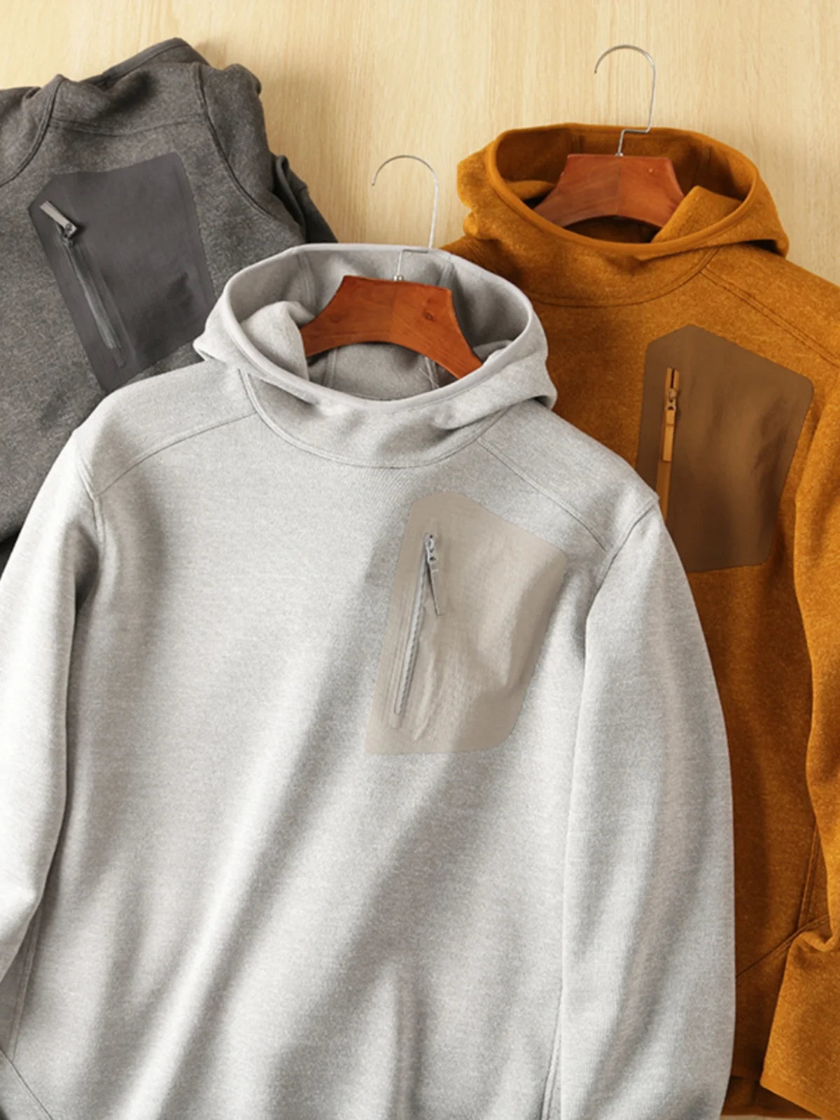 ionic Technology Fce Hoodie Sweatirt Men's Spring Autumn Spor Casual Wear Straight Leg  Color Hong Da