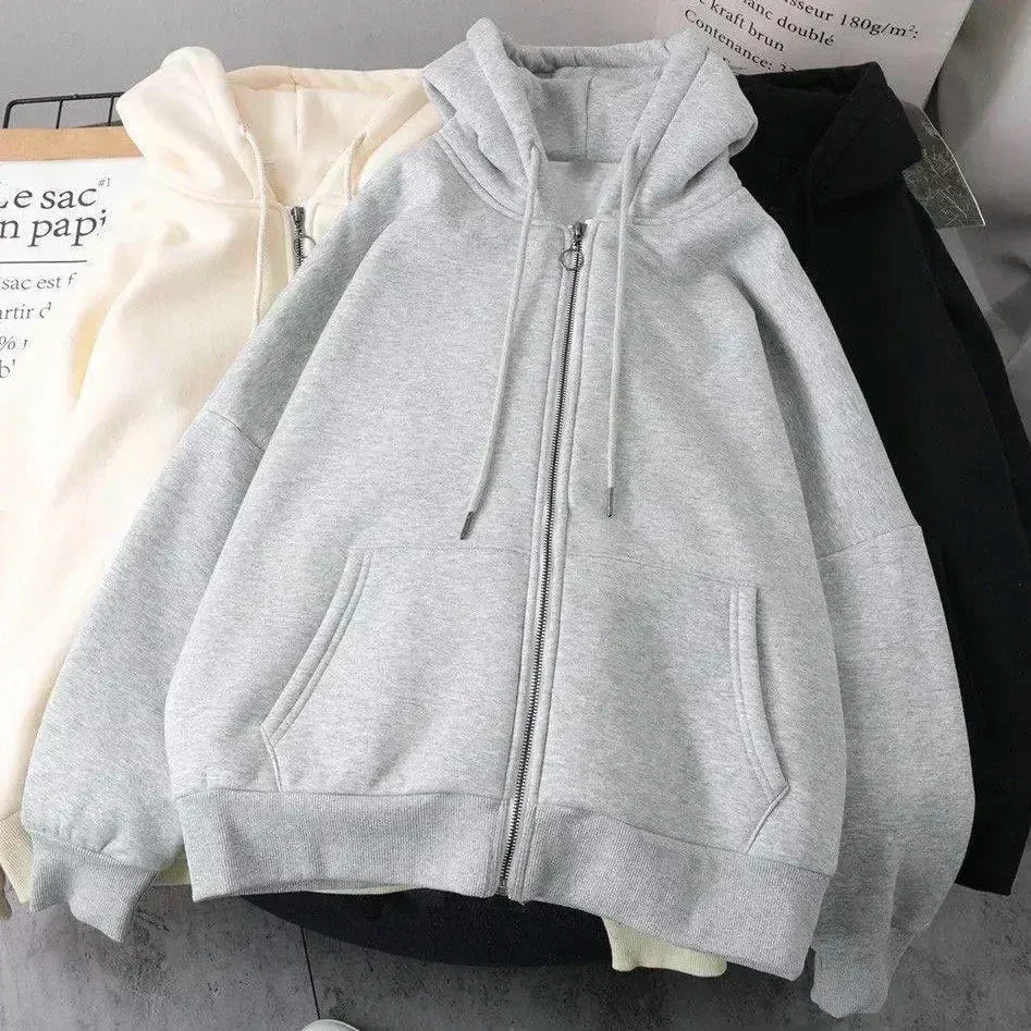 Y2K New American Fashion Trend Joker Sell Spot Zipper Hoodie Men Street Hip Hop Vintage Fleece Padded Sweatshirt Unisex Hoodie