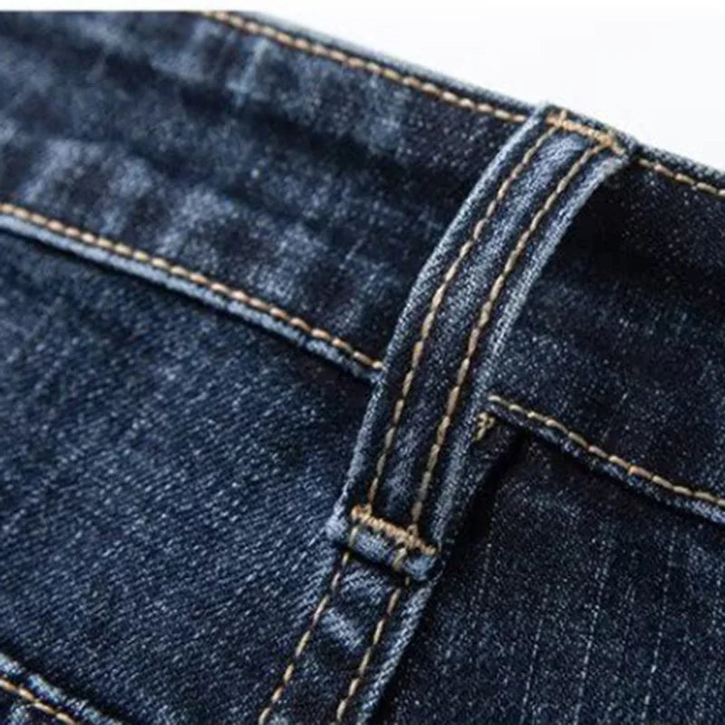 Men Loose Retro Vintage Jeans Male spring and autumn Korean Slim Fit Denim Pants Straight Leg Narrow Leg Blue-Gray Trousers