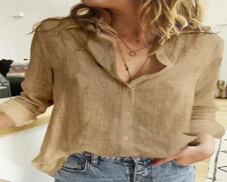 Vintage Cotton Linen Blouse Shirt Top Blusa Feminina Roupas Long Sleeve Female Casual Quality Spring Autumn Shirt Women Tops