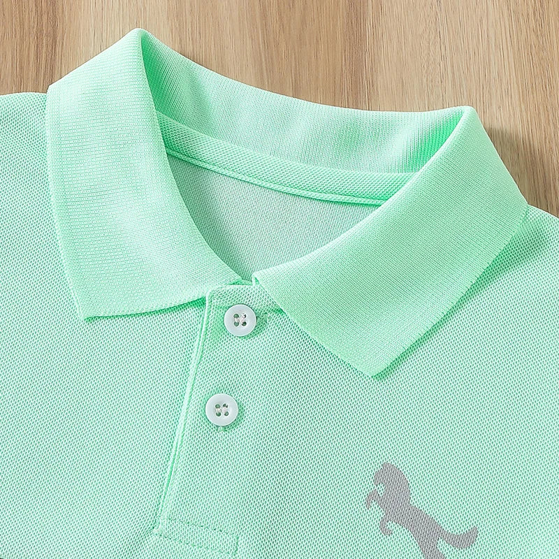 3-piece Set Of New Summer Children's Multi-color Combination POLO Top For Boys Handsome And casual Lapel Short Sleeved T-shirt