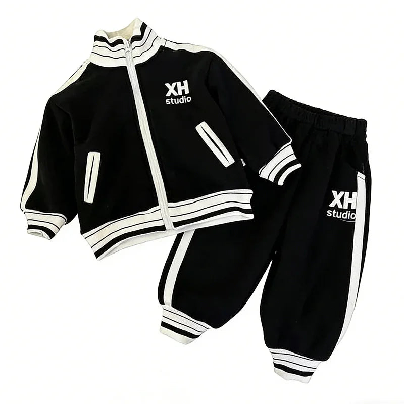 2026 New Kids 2-Piece Tracksuit Set Baby Outfit Casual Letter Print Sports Suit for Boys Girls Spring Autumn Fashion Clothes3-14